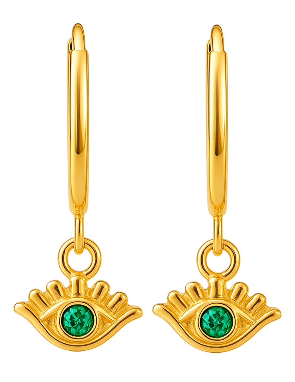 Arracadas de (si aplica) No aplica Sin familia de Oro 14 K con acabado Brillante Zirconia 2