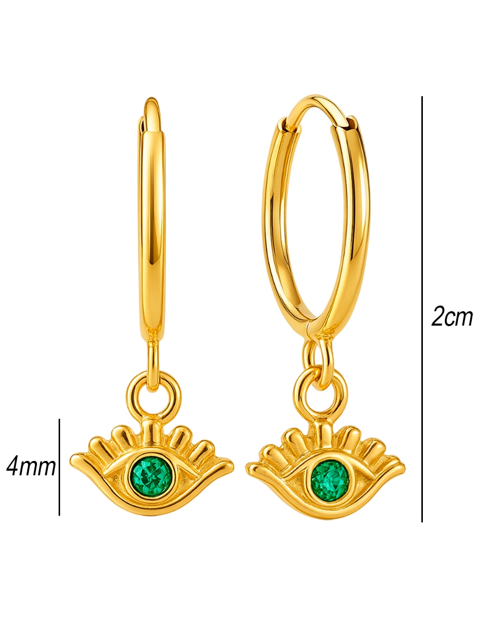 Arracadas de (si aplica) No aplica Sin familia de Oro 14 K con acabado Brillante Zirconia 5