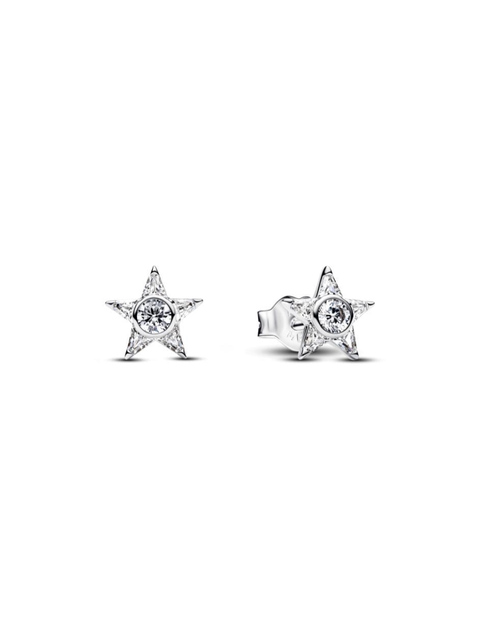 Aretes cortos timeless de plata p 925 con acabado pulido zirconia cúbica