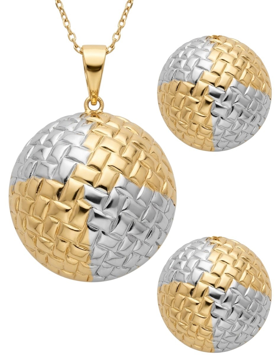 Aretes y collar de oro laminado 18 k