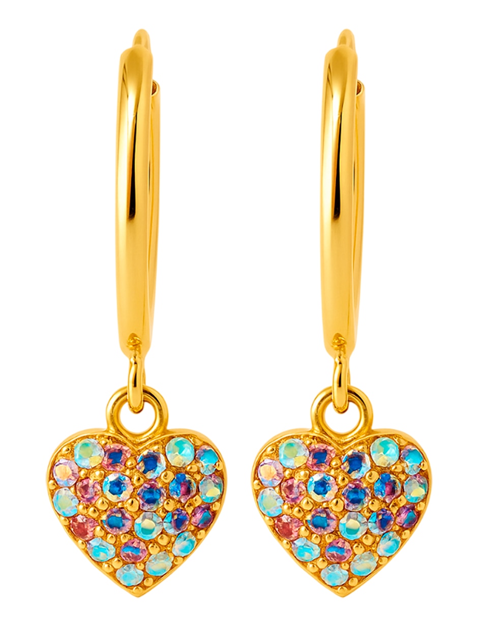 Arracadas de oro 14 k con acabado brillante zirconia 2