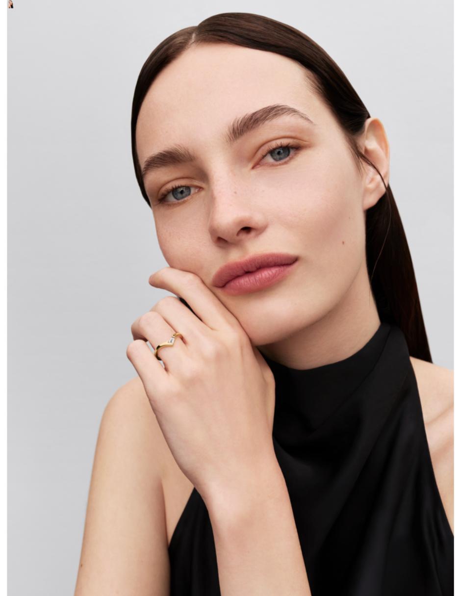 Anillo timeless p 925 de plata zirconia cúbica baño de oro 2