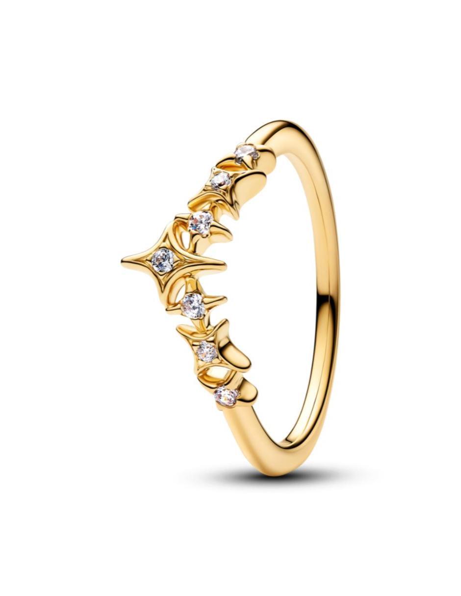Anillo moments p 925 de plata zirconia cúbica baño de oro