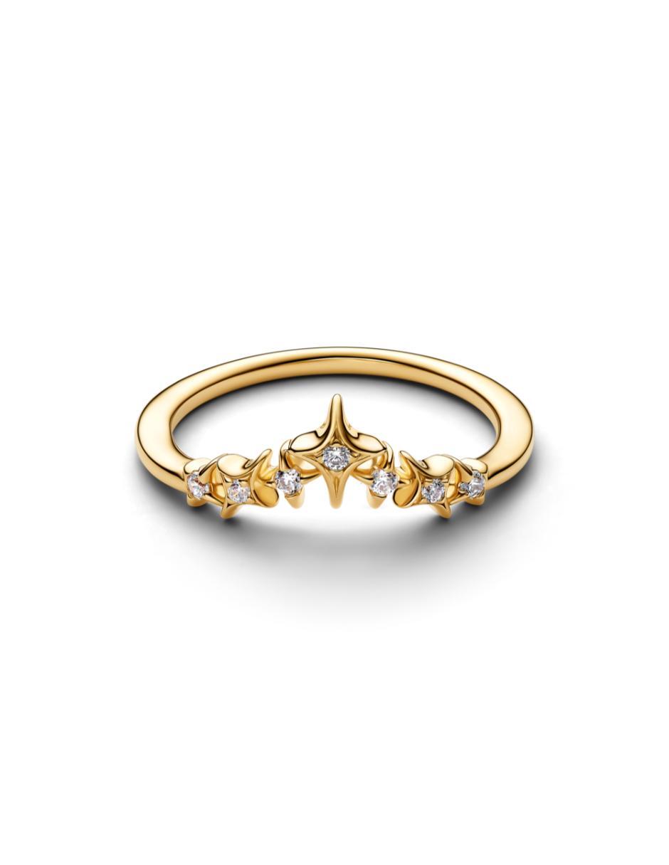 Anillo moments p 925 de plata zirconia cúbica baño de oro 2