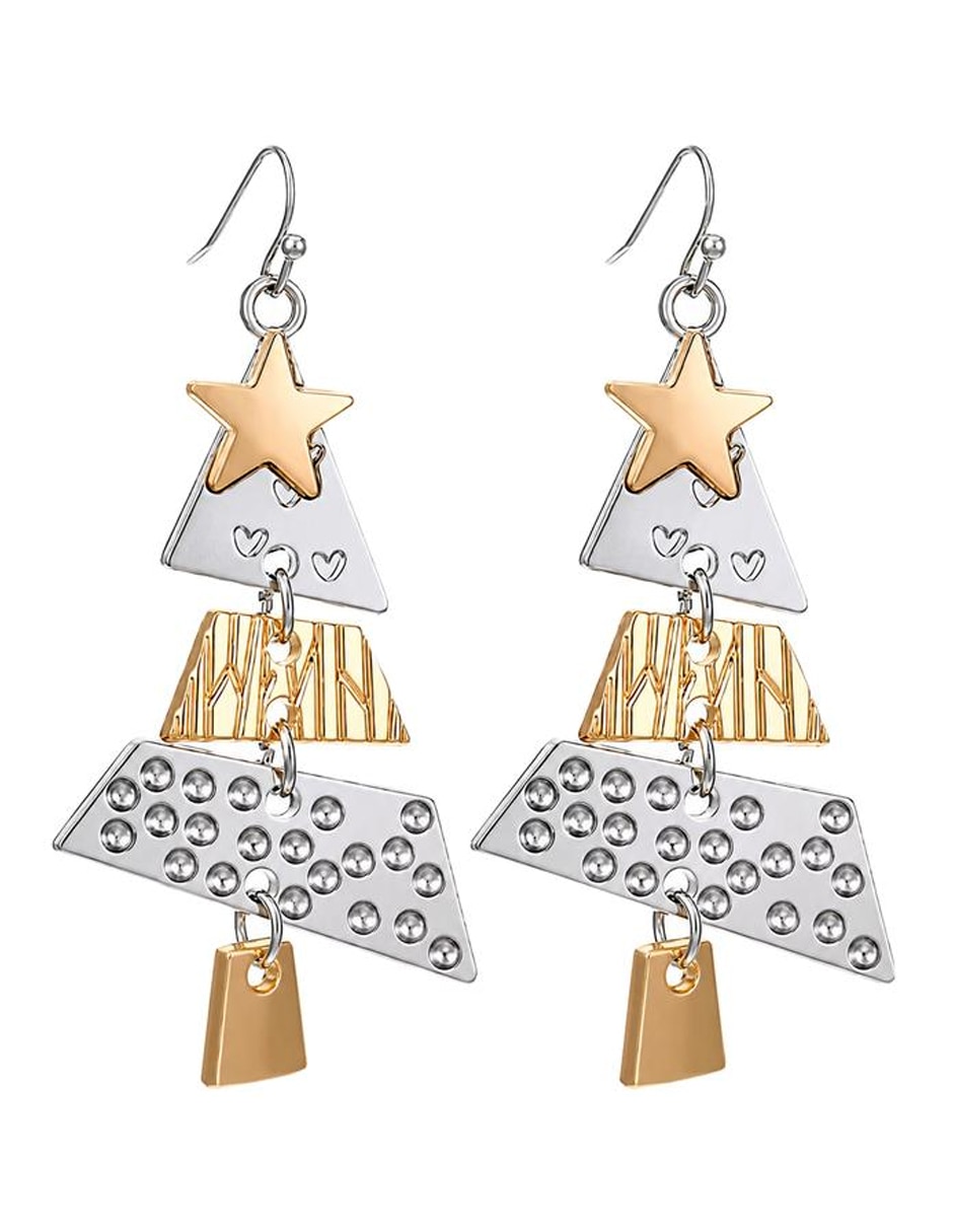 Aretes largos de navidad de metal Aretes largos de navidad de metal