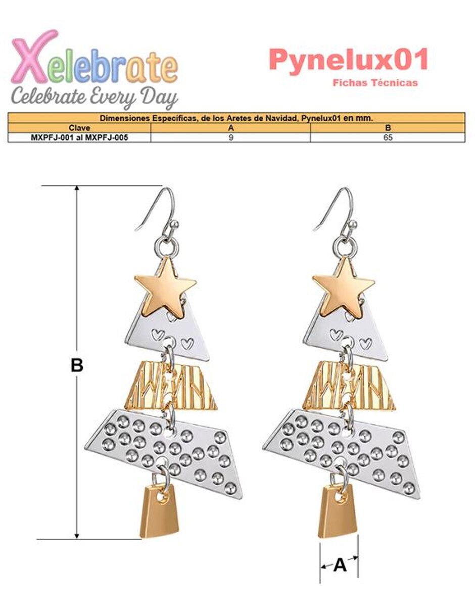 Aretes largos de navidad de metal 6