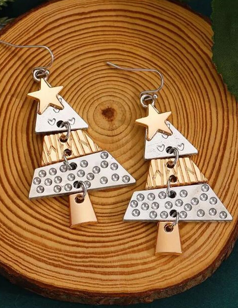 Aretes largos de navidad de metal 3