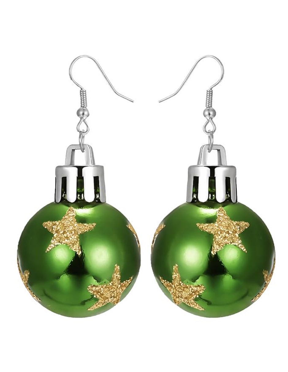 Aretes largos navidad de aleación metálica aguamarina