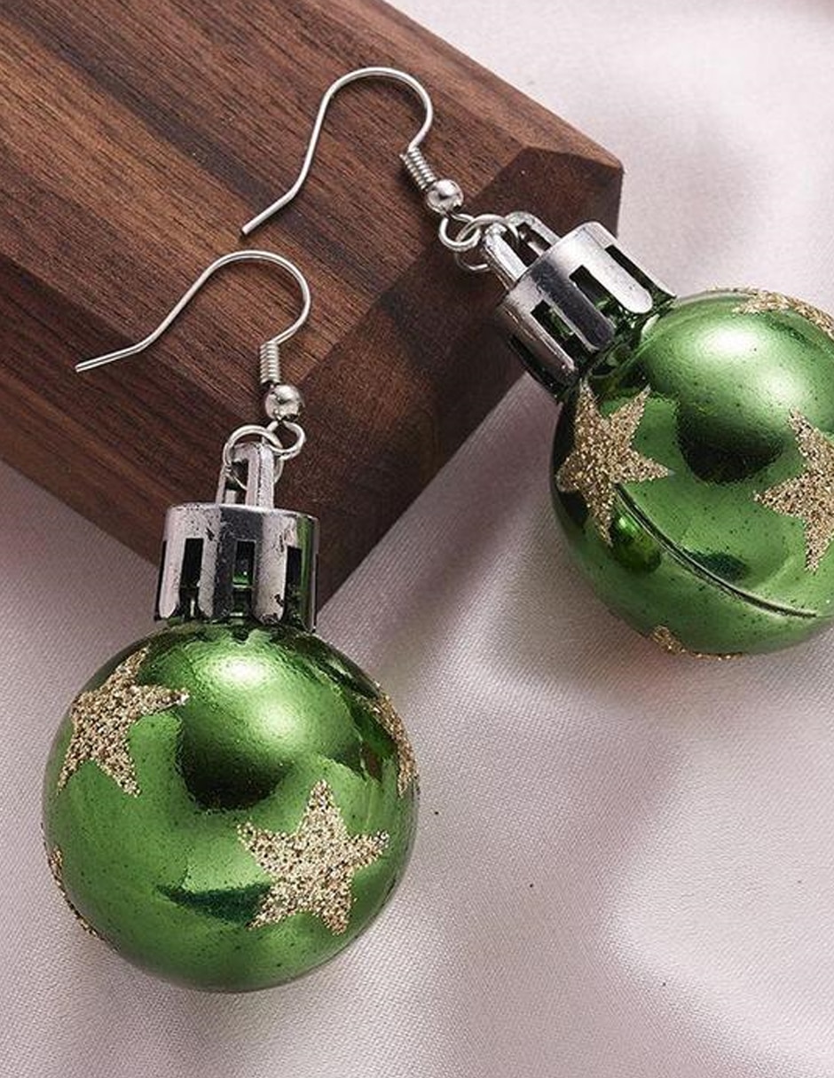 Aretes largos navidad de aleación metálica aguamarina 5