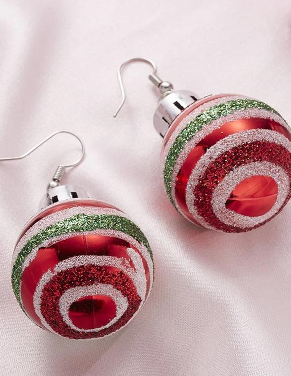 Aretes largos de navidad de aleación metálica amatista 3