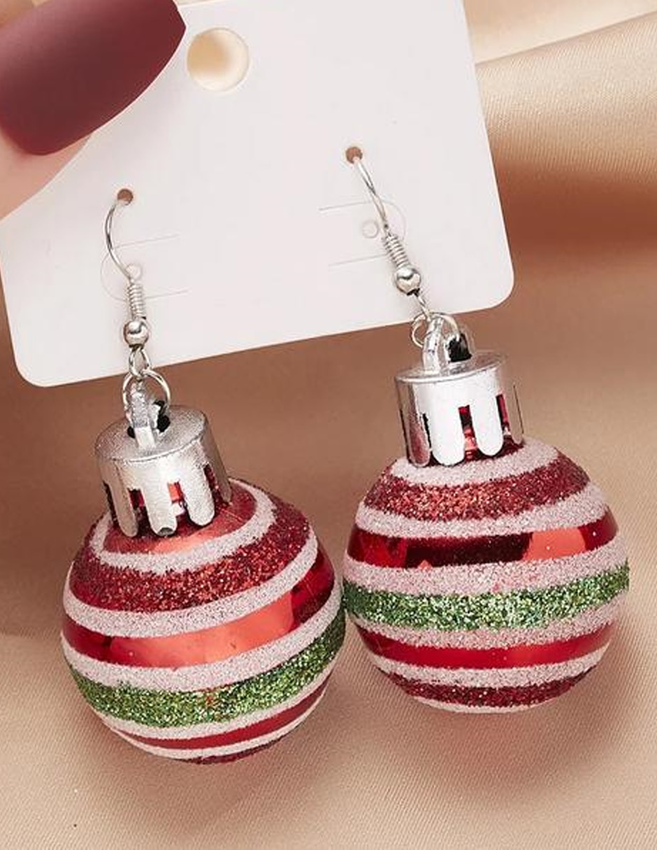 Aretes largos de navidad de aleación metálica amatista 4