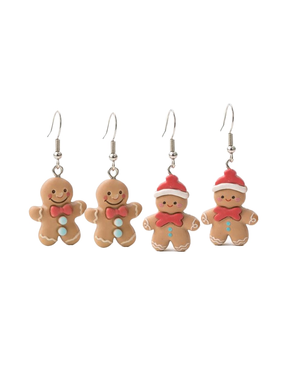 Aretes largos de navidad de aleación metálica