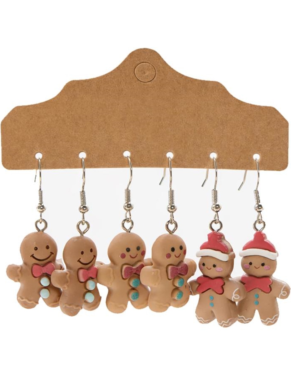 Aretes largos de navidad de aleación metálica 4