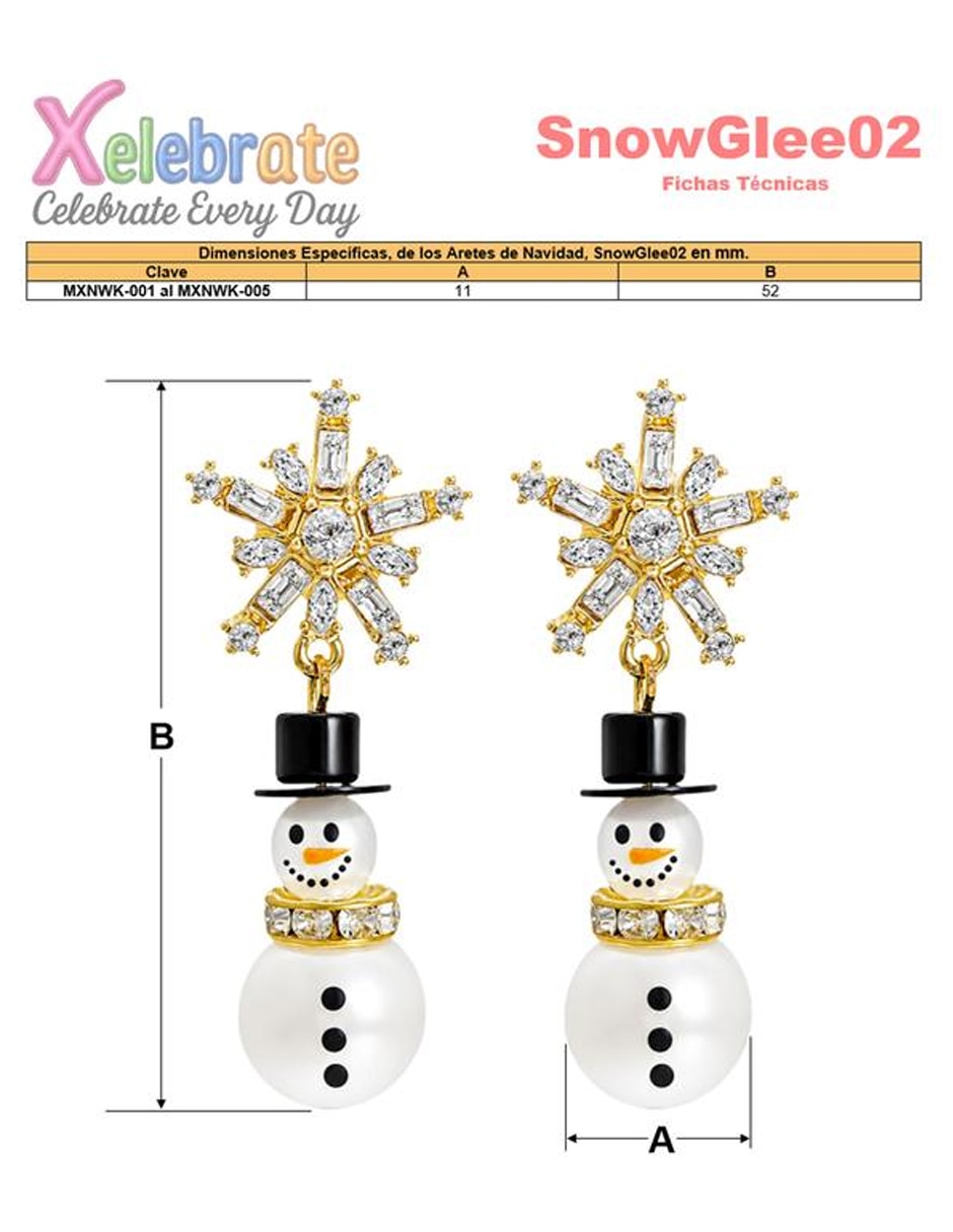 Aretes largos de aleación metálica 6