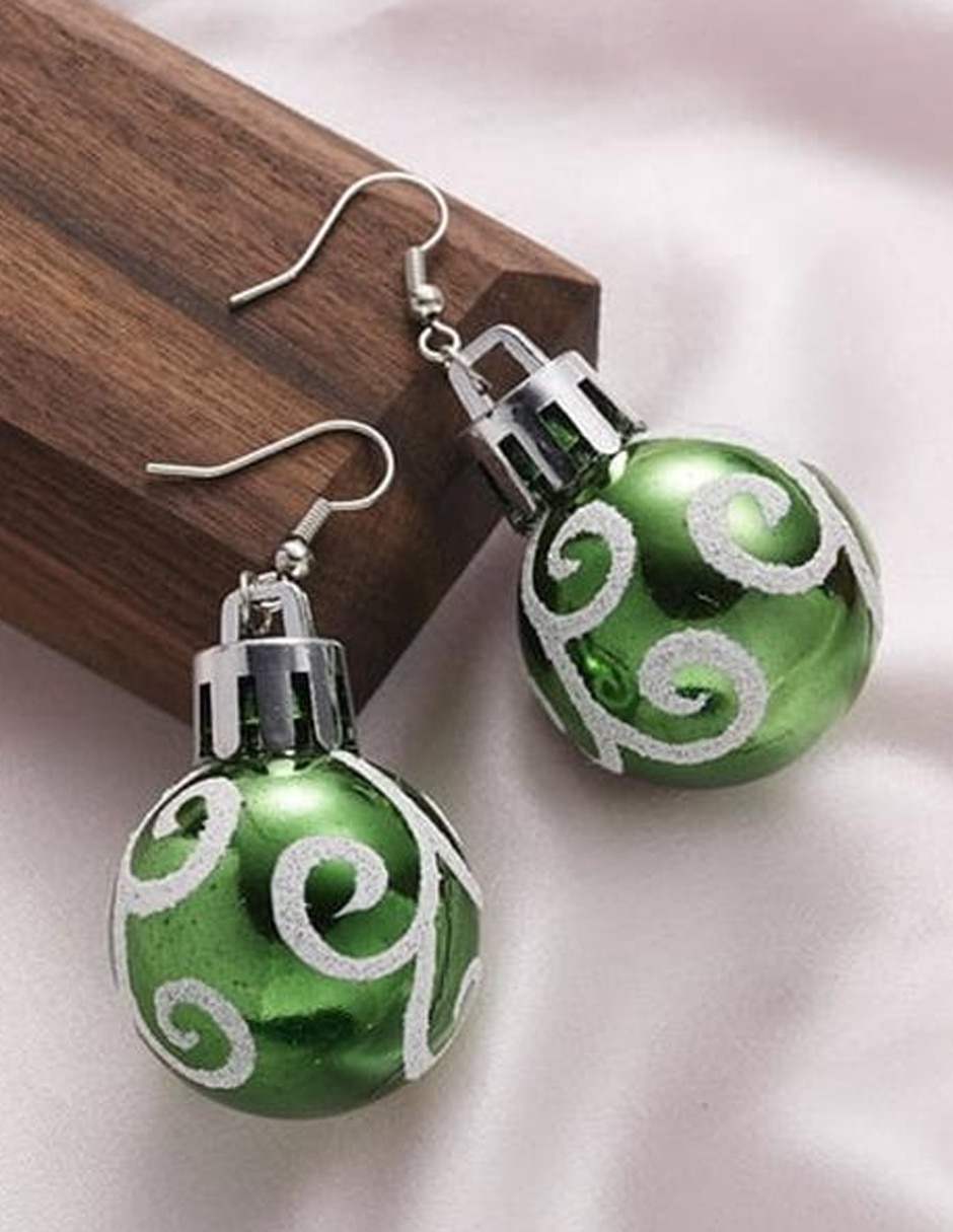 Aretes largos de navidad de aleación metálica 3