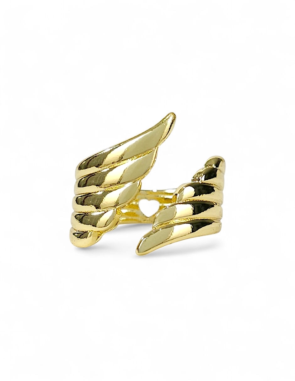 Anillo de alas 18 k de oro laminado pulido