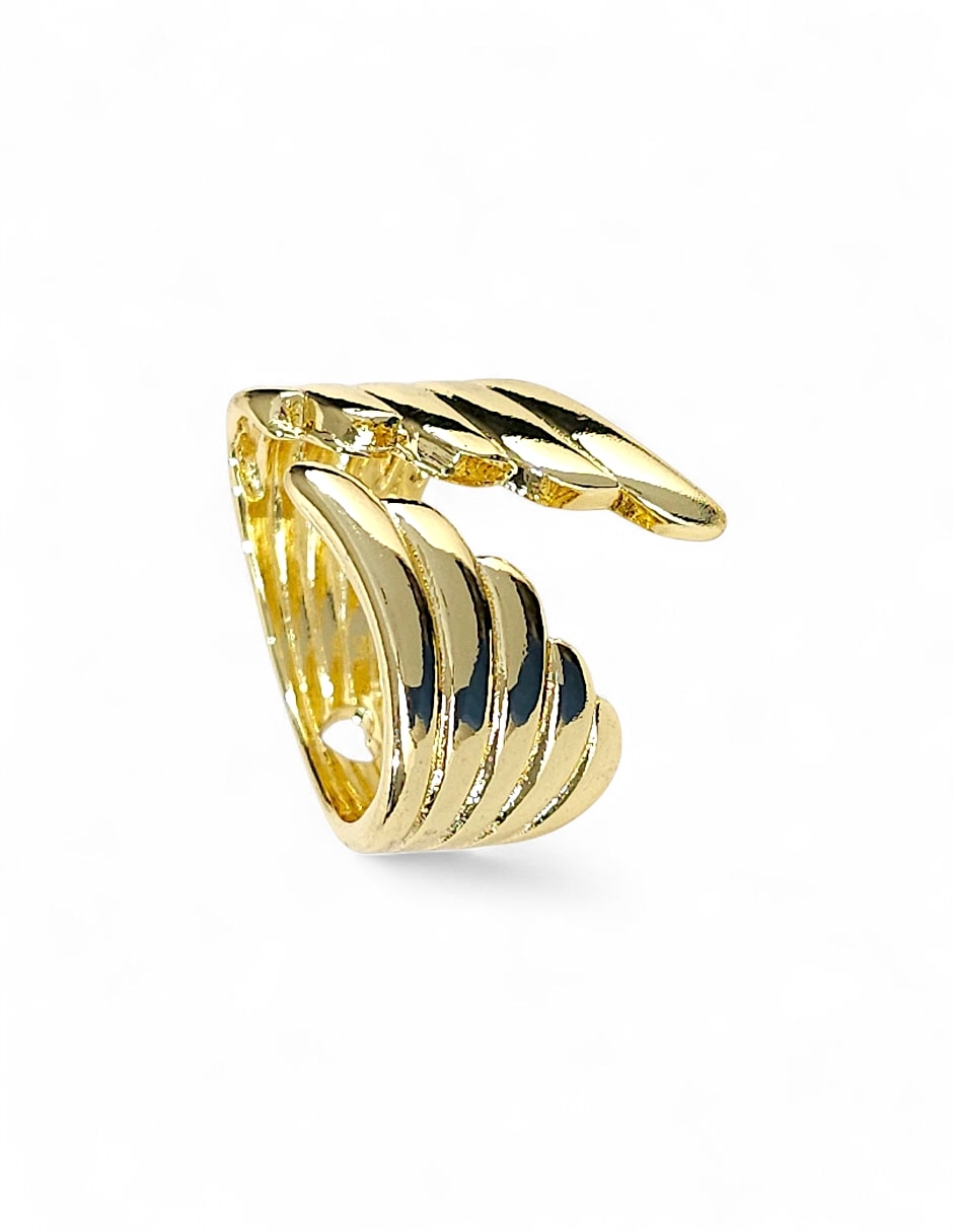 Anillo de alas 18 k de oro laminado pulido