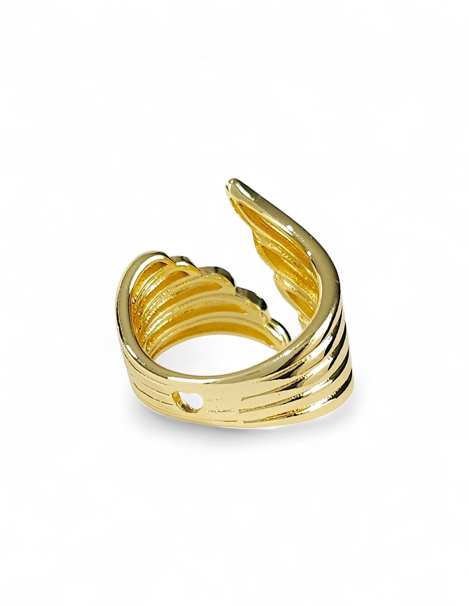 Anillo de alas 18 k de oro laminado pulido