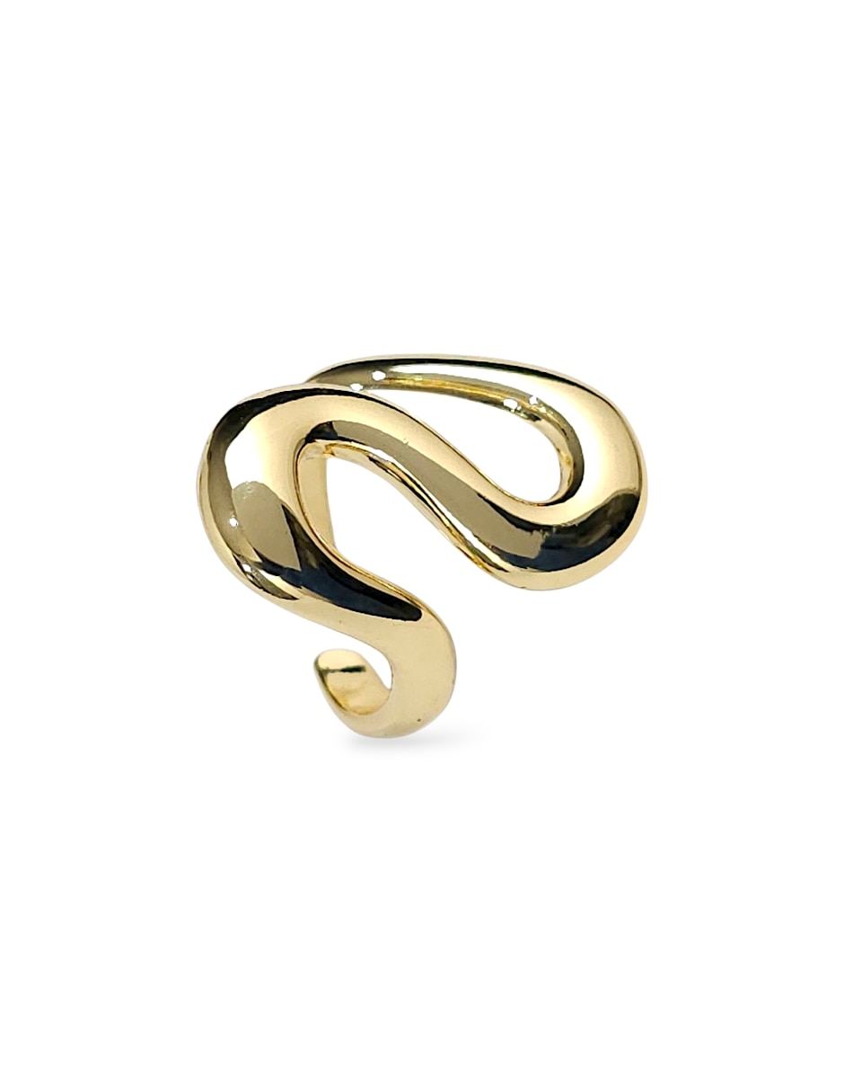 Anillo curvo 18 k de oro laminado pulido