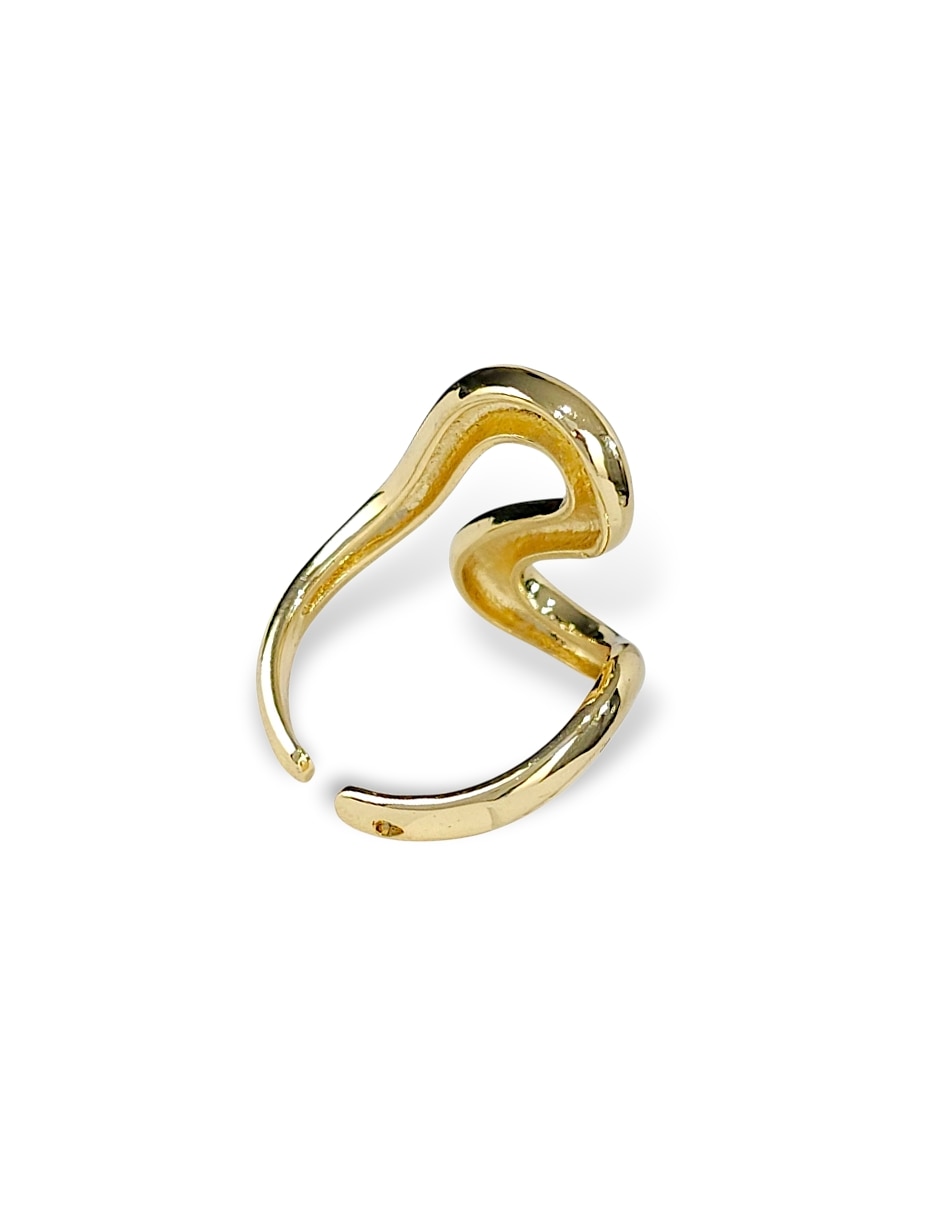 Anillo curvo 18 k de oro laminado pulido