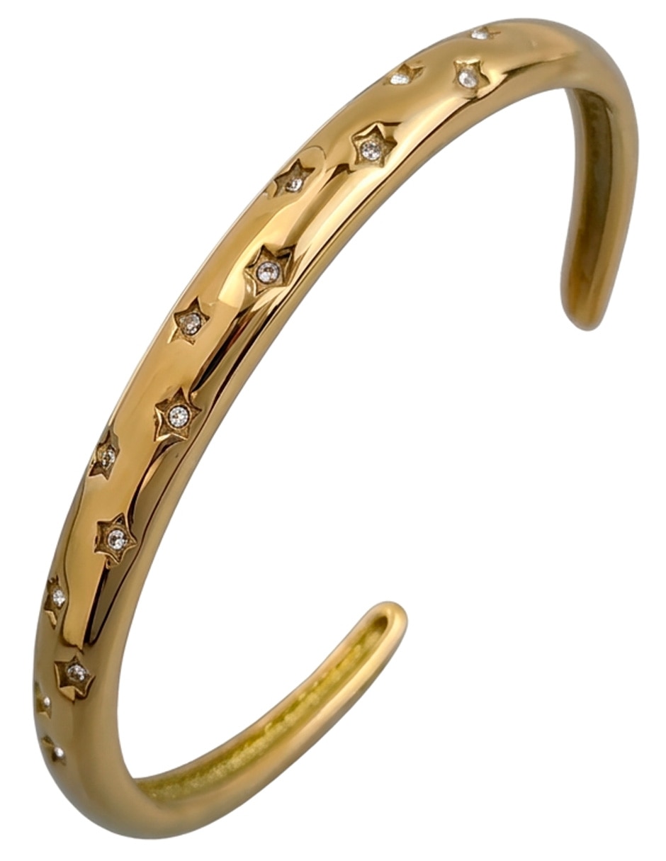Brazalete de acero inoxidable con zirconia 18 k brazalete de estrellas Brazalete de acero inoxidable con zirconia 18 k brazalete de estrellas