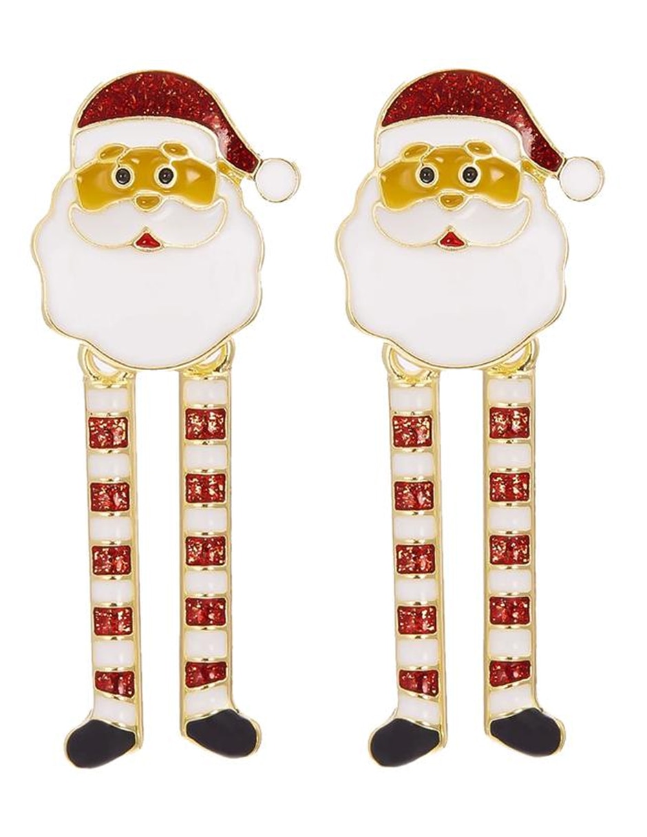 Aretes largos de navidad de metal