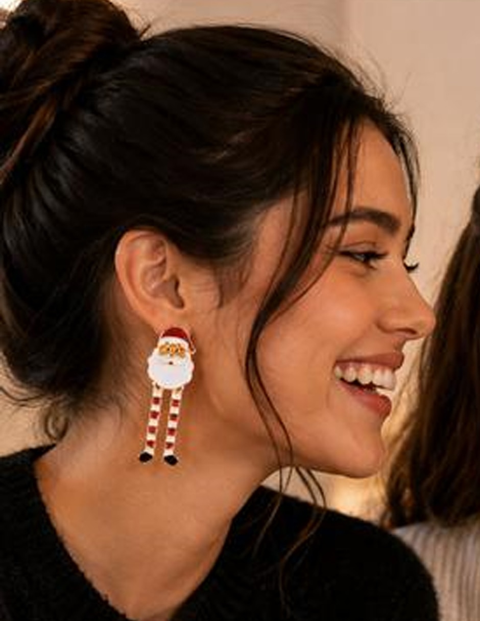 Aretes largos de navidad de metal 2