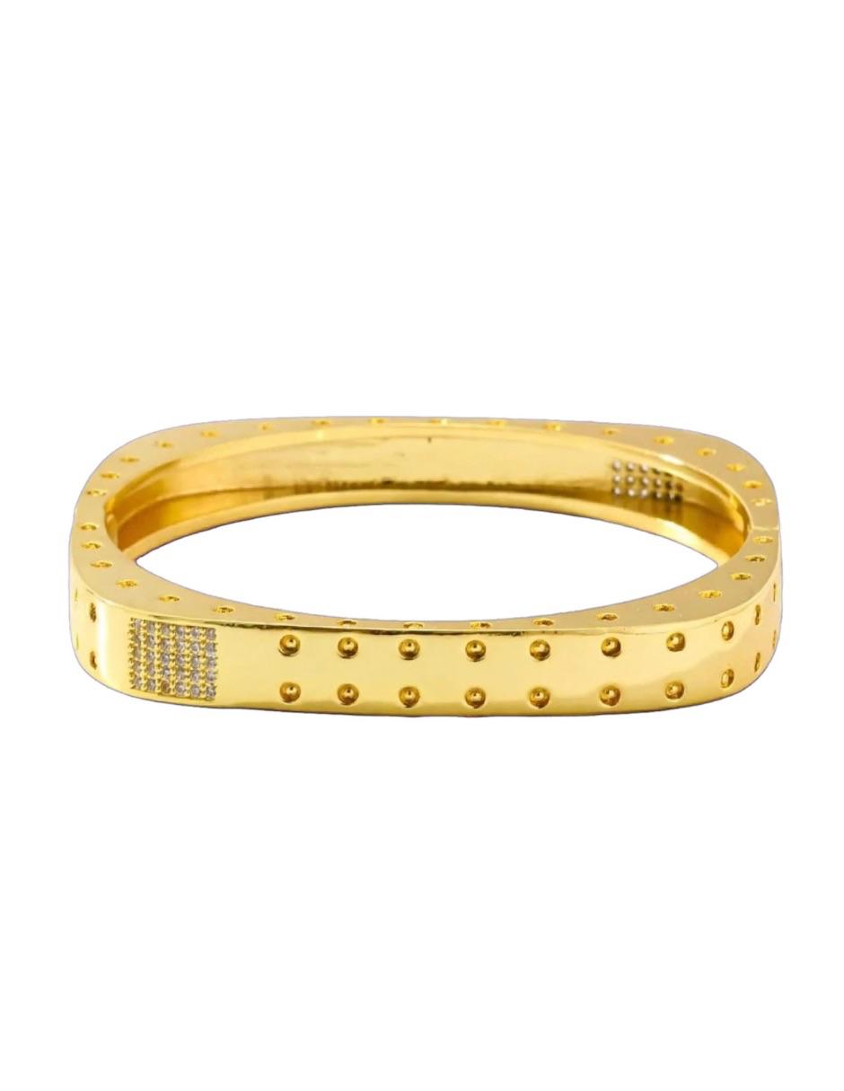 Brazalete de oro laminado con zirconia cúbica 12 k Brazalete de oro laminado con zirconia cúbica 12 k