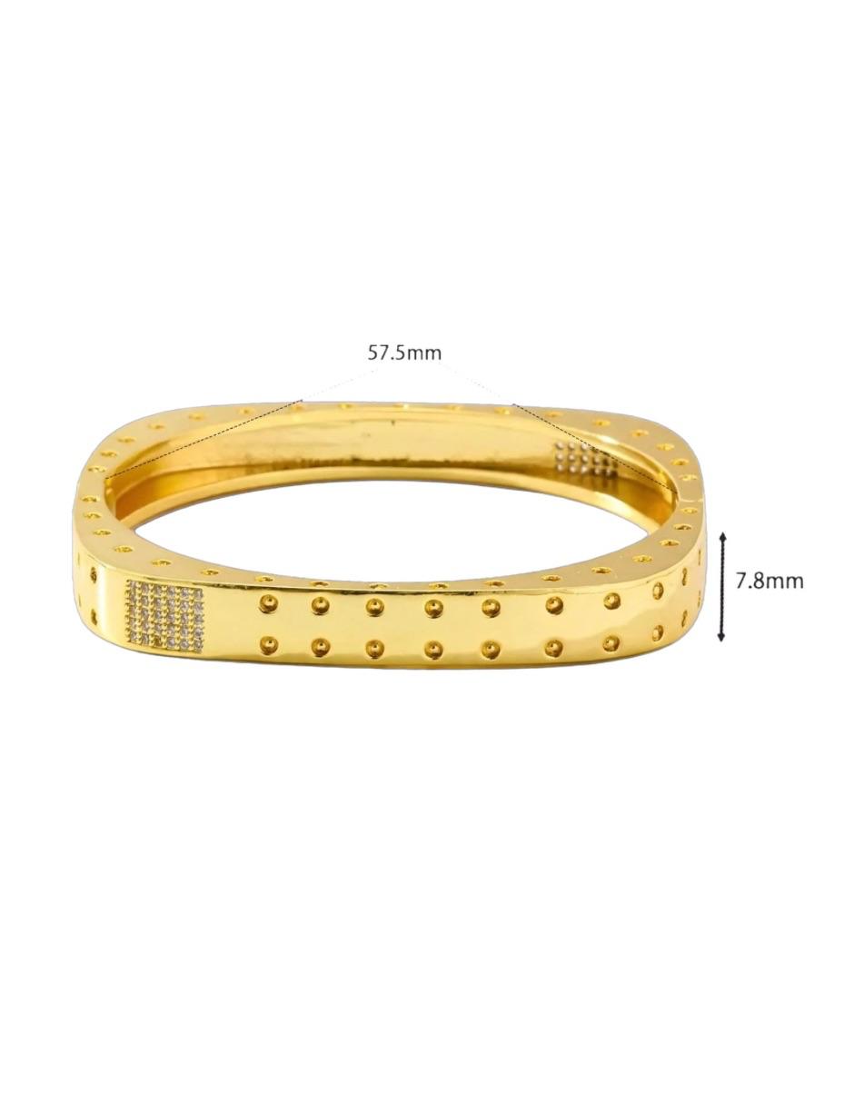 Brazalete de oro laminado con zirconia cúbica 12 k 5