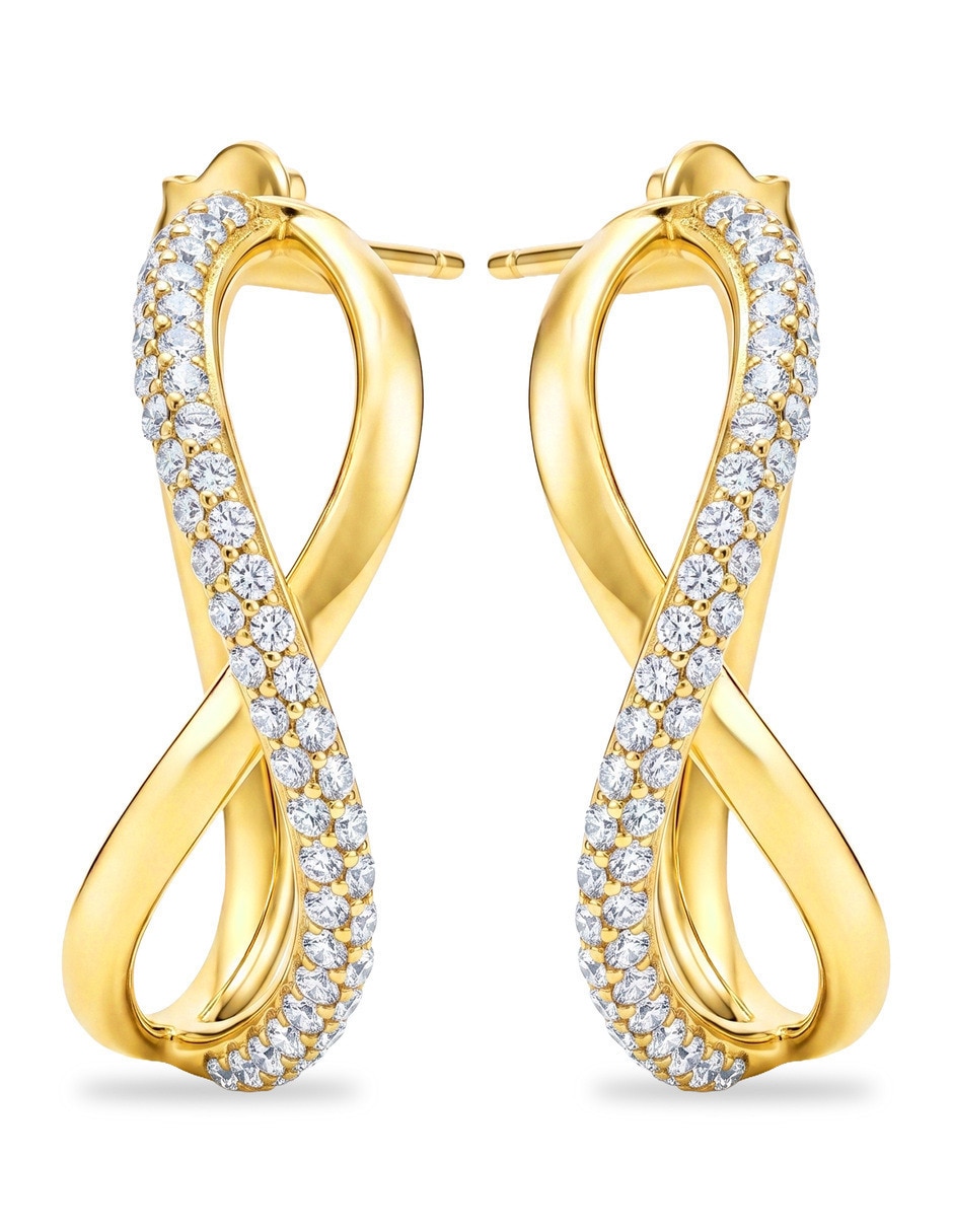 Arracadas de plata vermeil p 925 y 14 k con acabado brillante zirconia Arracadas de plata vermeil p 925 y 14 k con acabado brillante zirconia