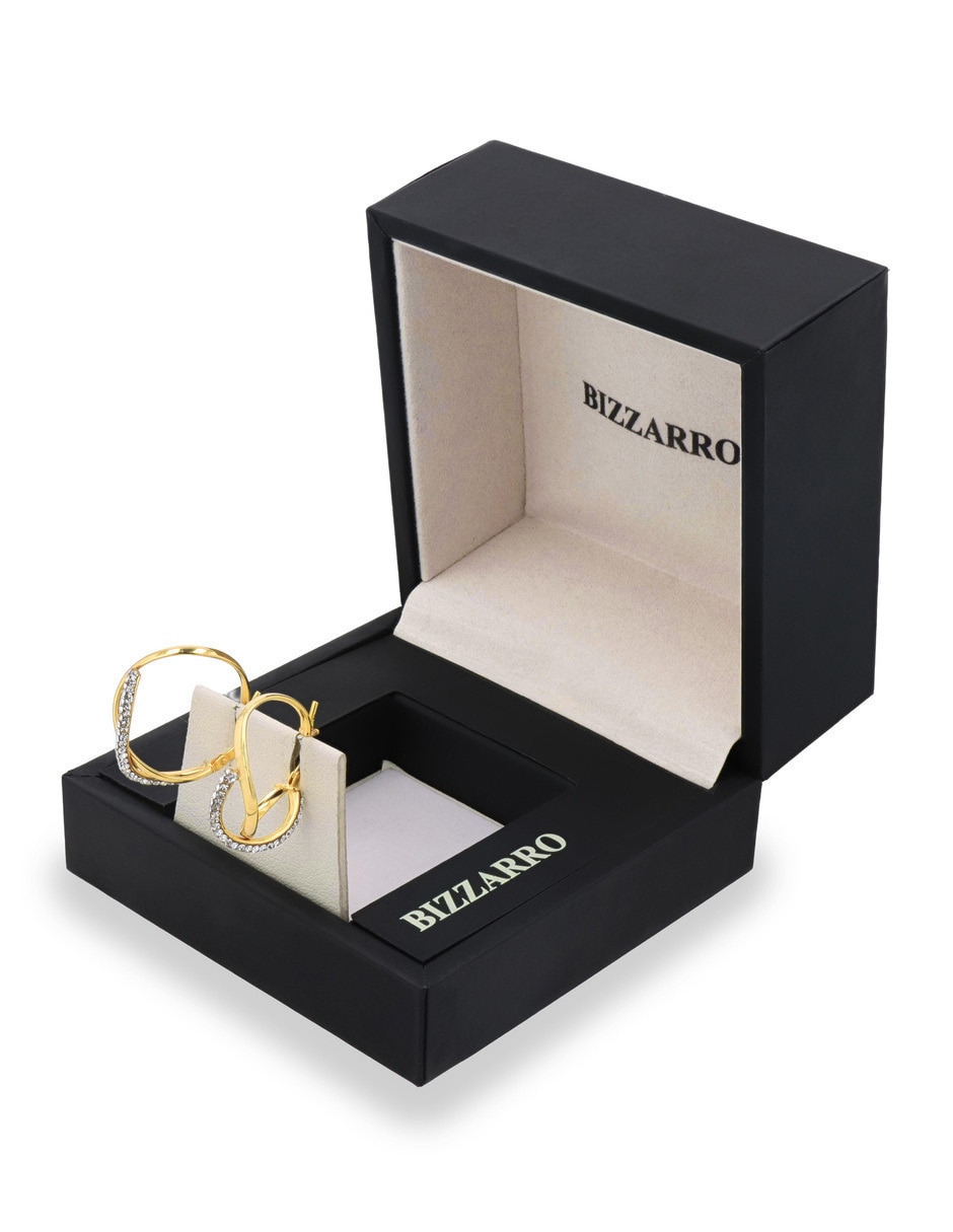 Arracadas de plata vermeil p 925 y 14 k con acabado brillante zirconia 4
