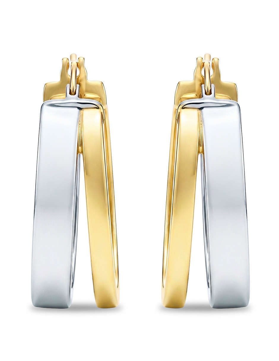 Arracadas de plata vermeil p 925 y 14 k con acabado brillante Arracadas de plata vermeil p 925 y 14 k con acabado brillante