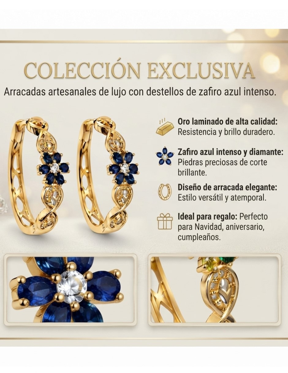 Arracadas de flor de oro laminado 14 k con acabado brillante 2