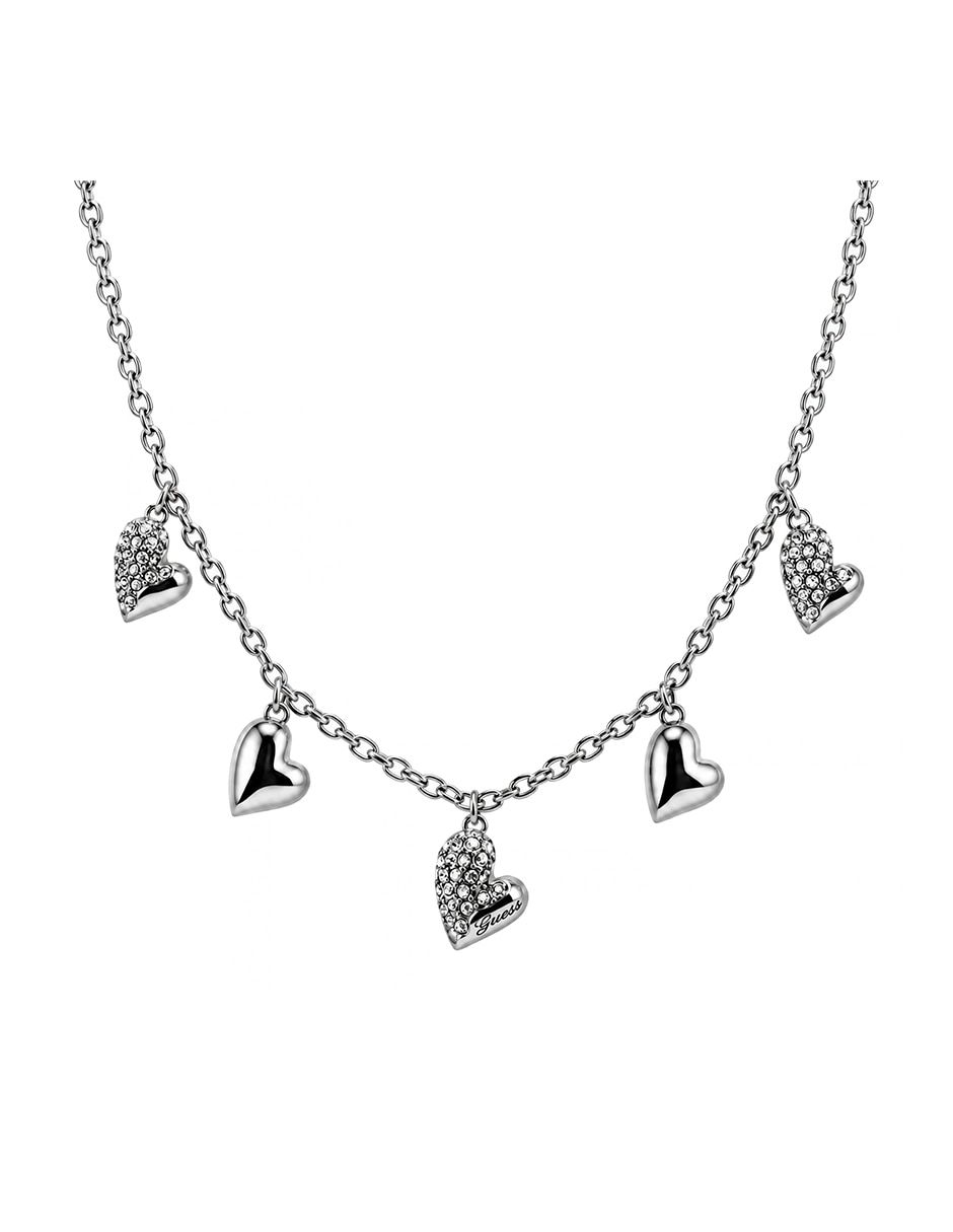 Set de collar y aretes golden love de acero inoxidable cristal 4