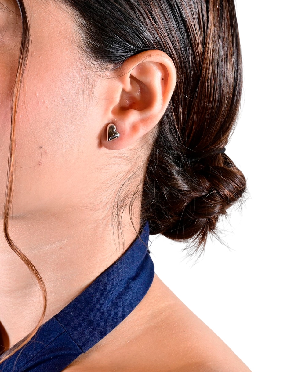 Set de collar y aretes golden love de acero inoxidable cristal 5