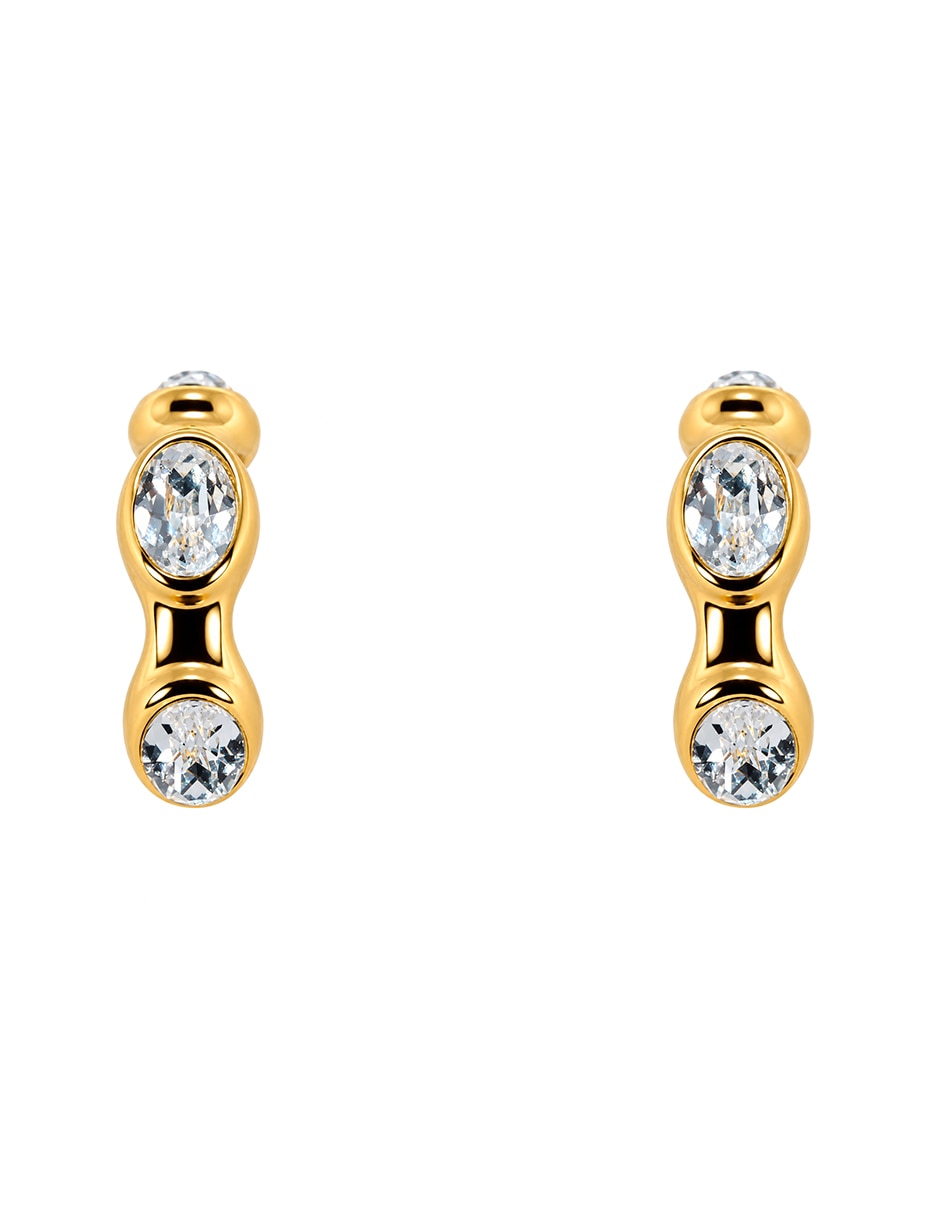 Set de collar y aretes divine de acero inoxidable cristal 2