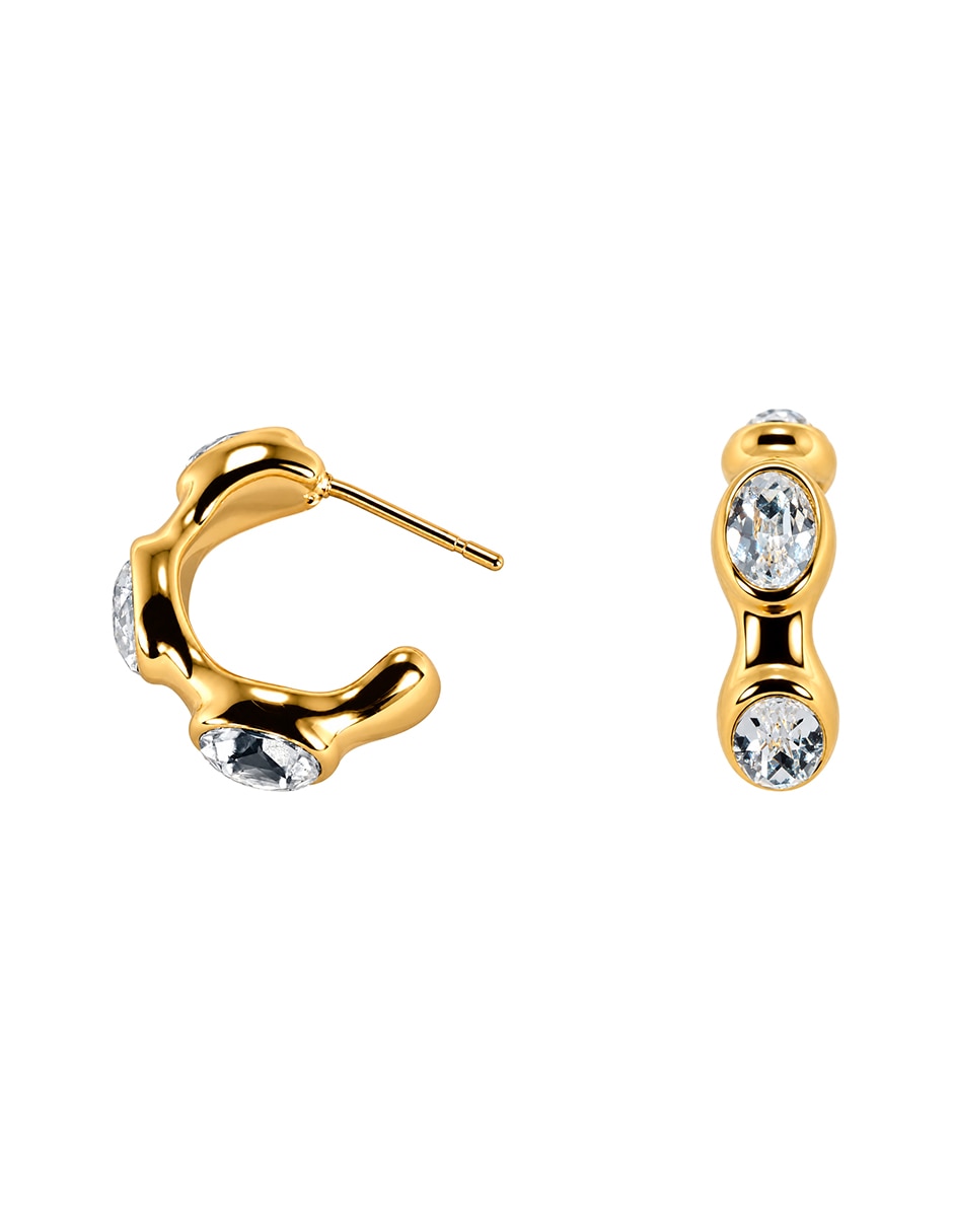 Set de collar y aretes divine de acero inoxidable cristal 3