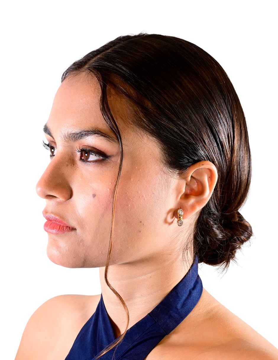 Set de collar y aretes divine de acero inoxidable cristal 5