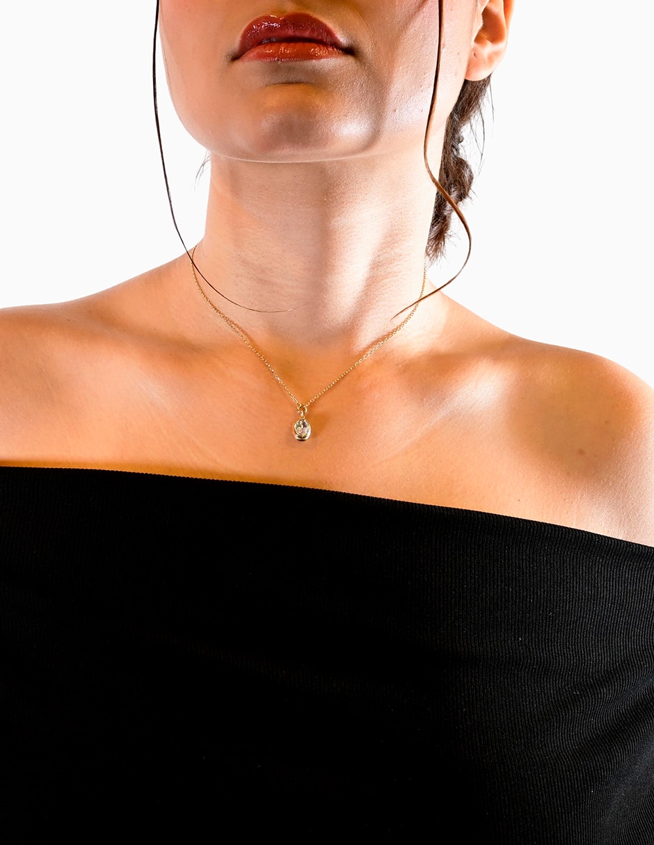 Set de collar y aretes divine de acero inoxidable cristal 6