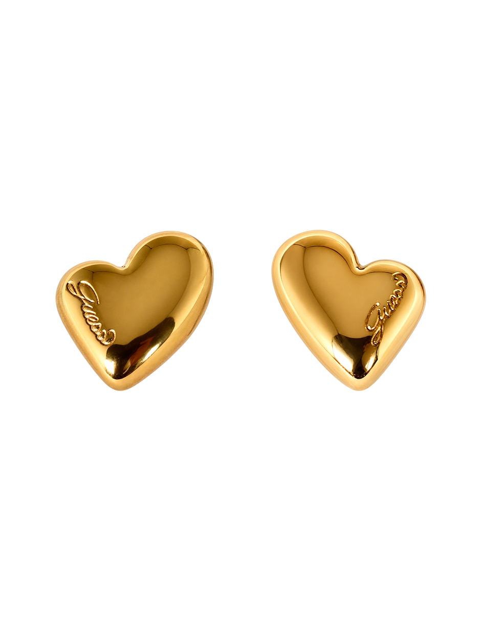 Set de collar y aretes golden love de acero inoxidable cristal 2