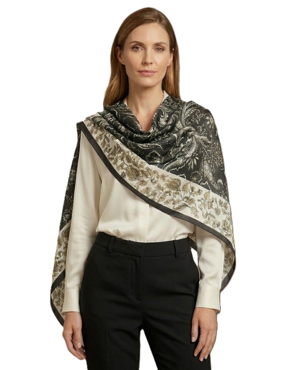 Pashmina Twist Side con estampado floral para mujer