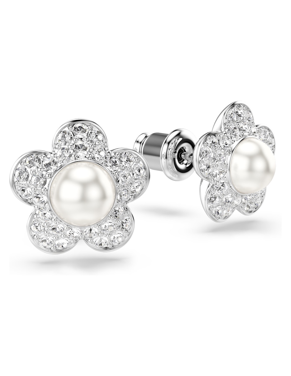 Aretes cortos de flor Capsule con acabado brillante 5