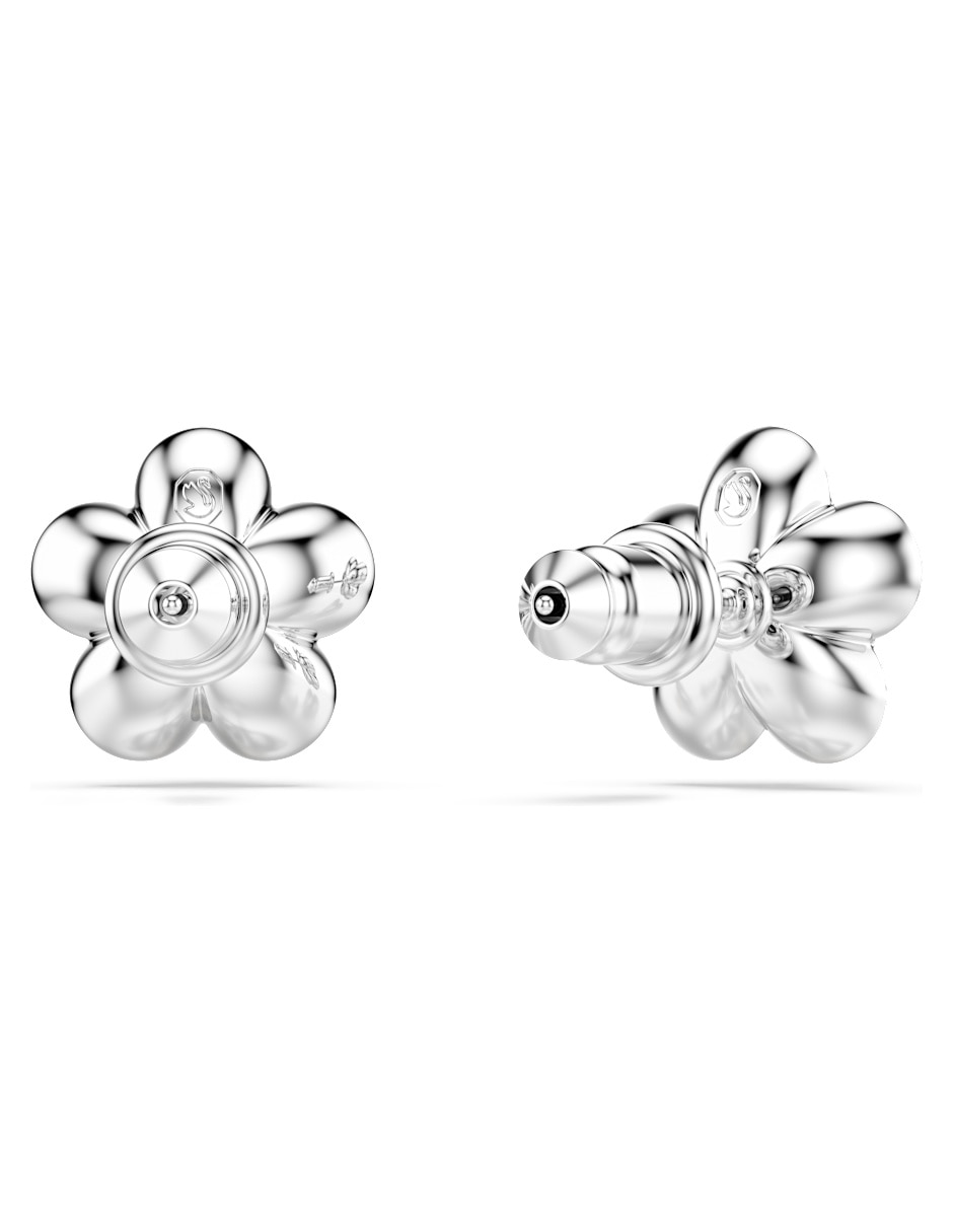 Aretes cortos de flor Capsule con acabado brillante 3