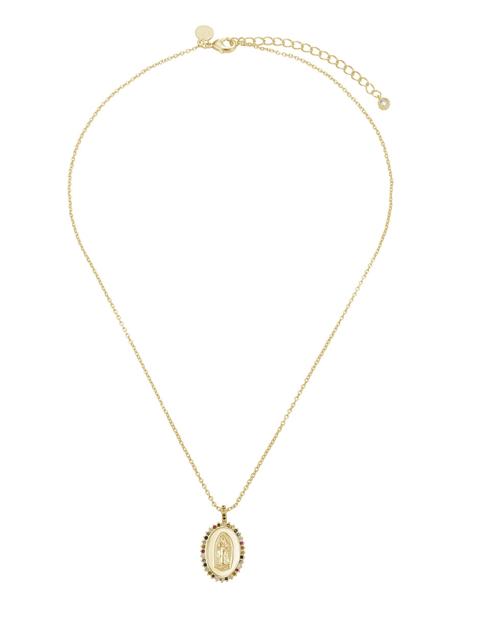 Collar con dije Virgen de Guadalupe Carmela Mía baño de oro 14 K 2